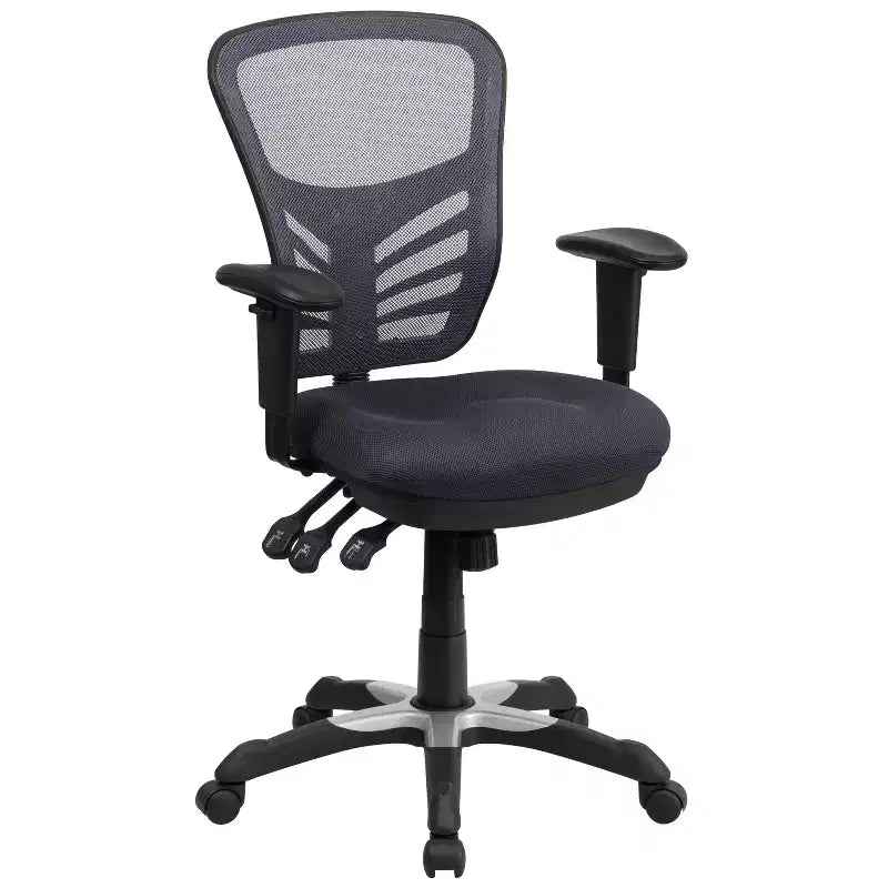 Flash Furniture Mid-Back Mesh Multifunction Executive Swivel Ergonomic Office Chair with Adjustable Arms