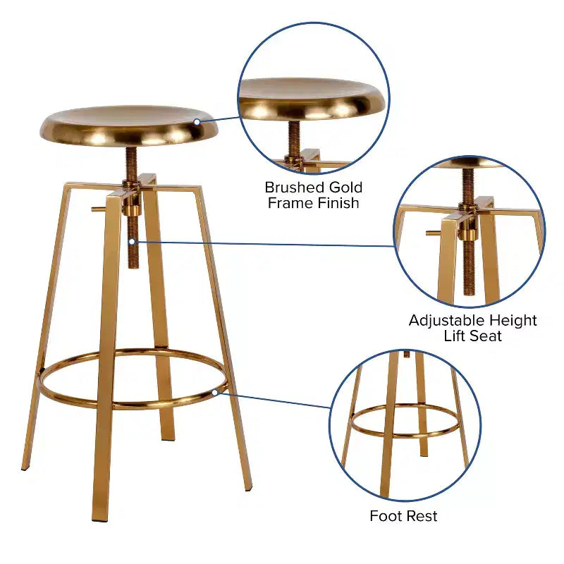 Emma and Oliver Industrial Style Barstool with Swivel Lift Seat