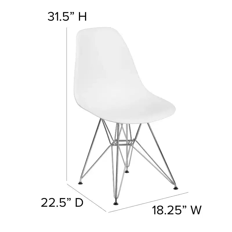 Emma and Oliver Plastic Accent Dining Chair with Chrome Base