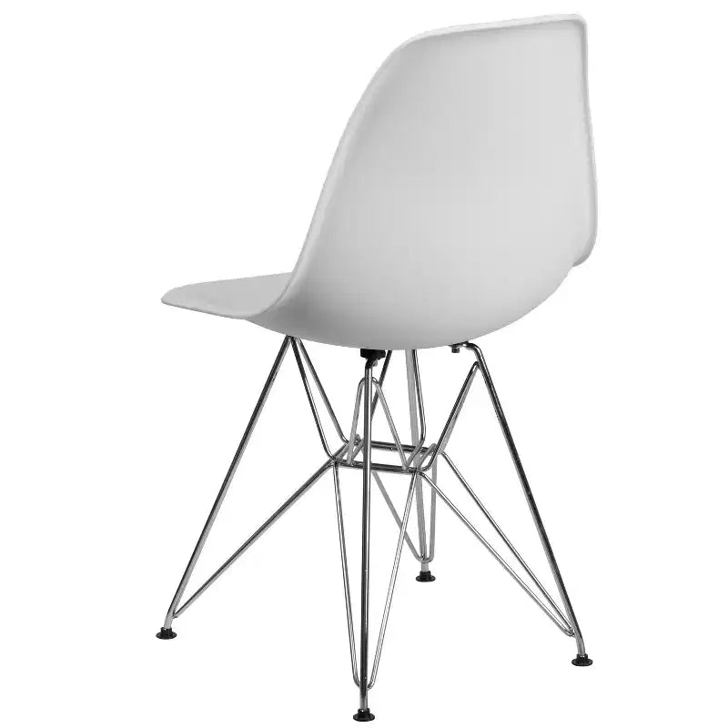 Emma and Oliver Plastic Accent Dining Chair with Chrome Base