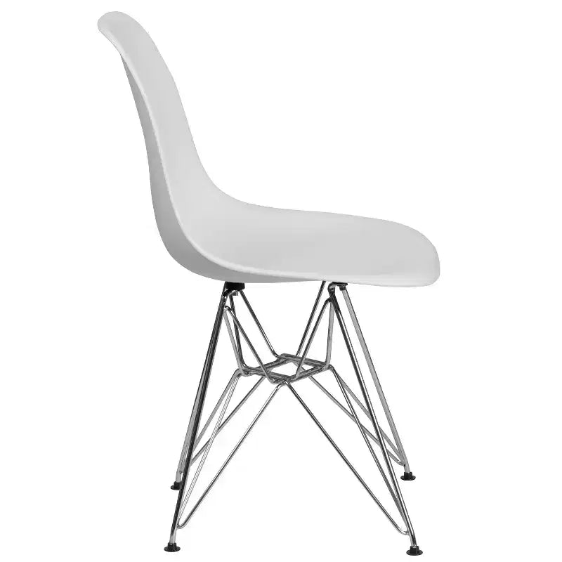 Emma and Oliver Plastic Accent Dining Chair with Chrome Base