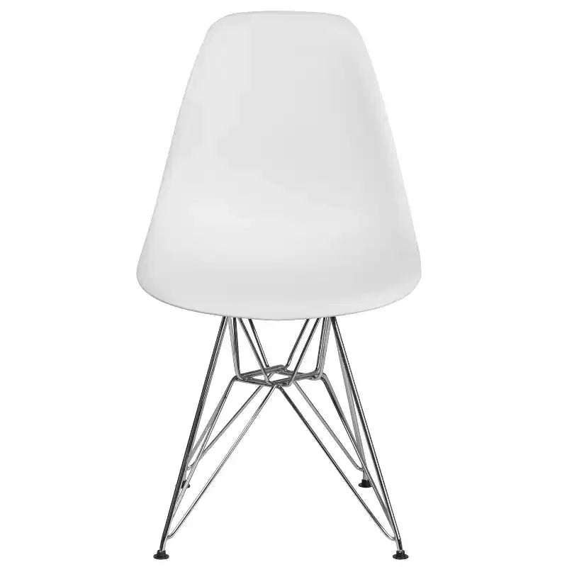 Emma and Oliver Plastic Accent Dining Chair with Chrome Base