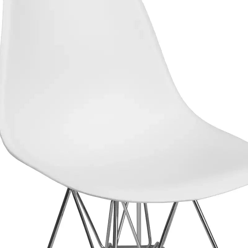 Emma and Oliver Plastic Accent Dining Chair with Chrome Base