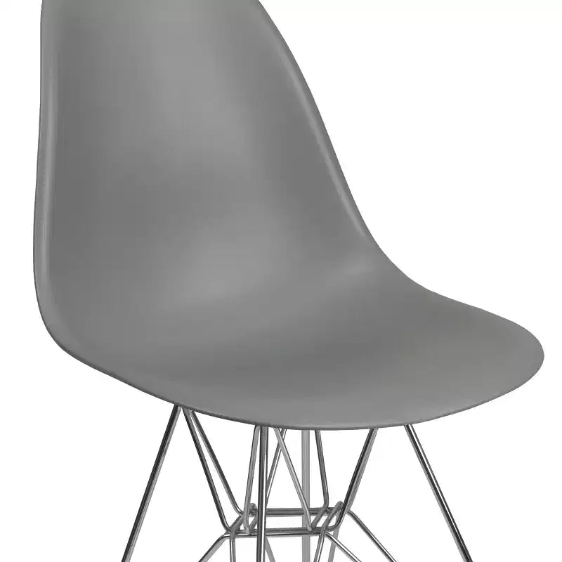 Emma and Oliver Plastic Accent Dining Chair with Chrome Base