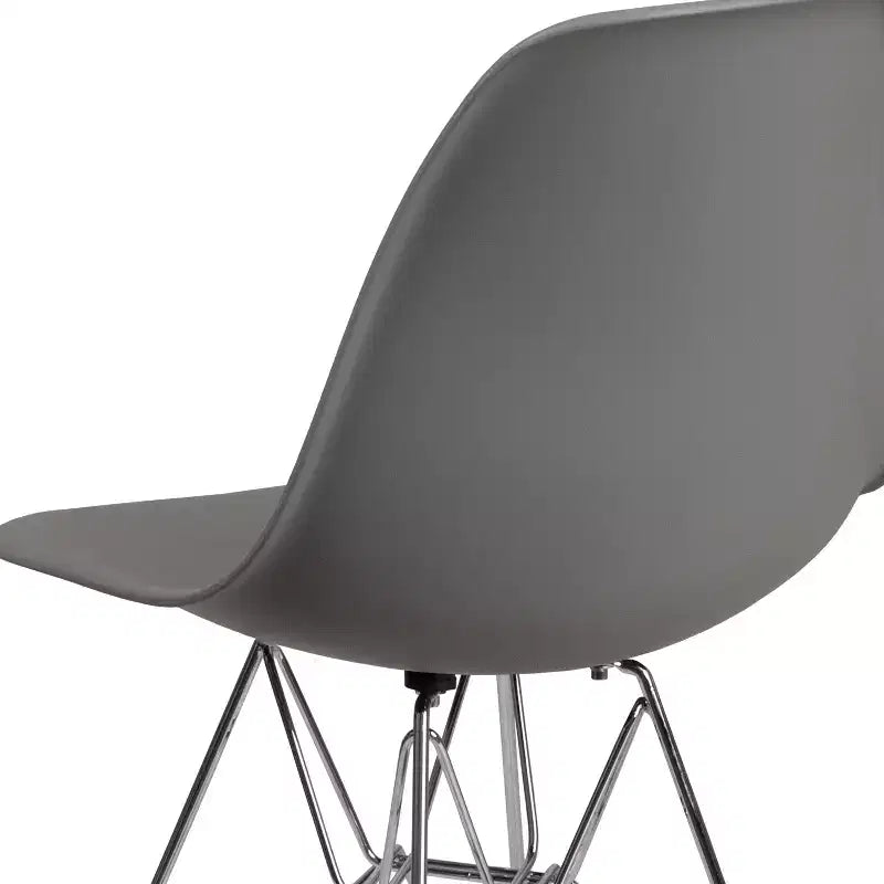 Emma and Oliver Plastic Accent Dining Chair with Chrome Base