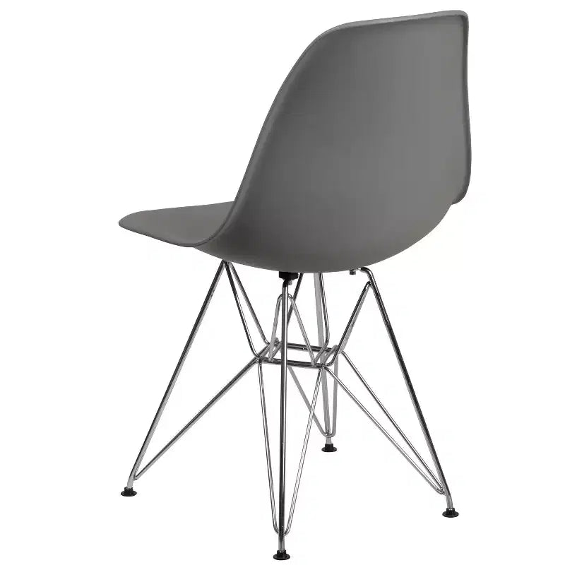 Emma and Oliver Plastic Accent Dining Chair with Chrome Base