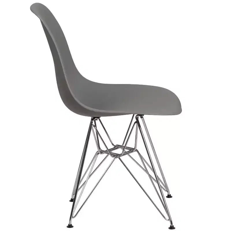 Emma and Oliver Plastic Accent Dining Chair with Chrome Base