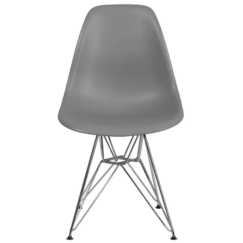 Emma and Oliver Plastic Accent Dining Chair with Chrome Base