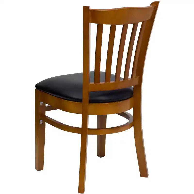 Emma and Oliver Vertical Slat Back Wooden Restaurant Dining Chair