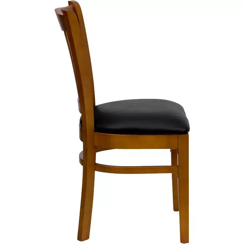Emma and Oliver Vertical Slat Back Wooden Restaurant Dining Chair