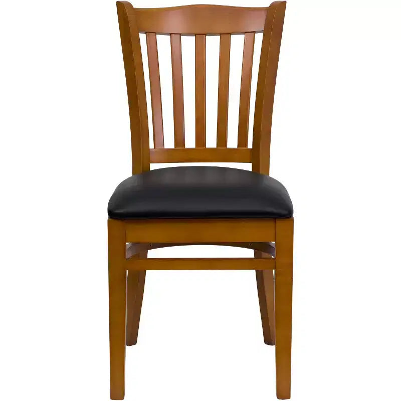 Emma and Oliver Vertical Slat Back Wooden Restaurant Dining Chair