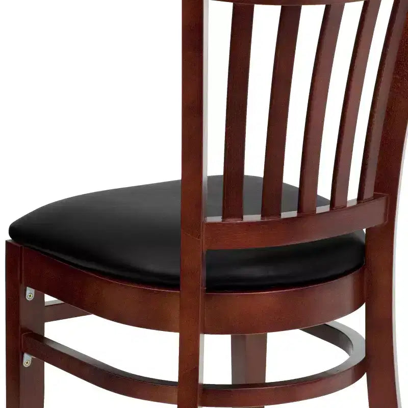 Emma and Oliver Vertical Slat Back Wooden Restaurant Dining Chair