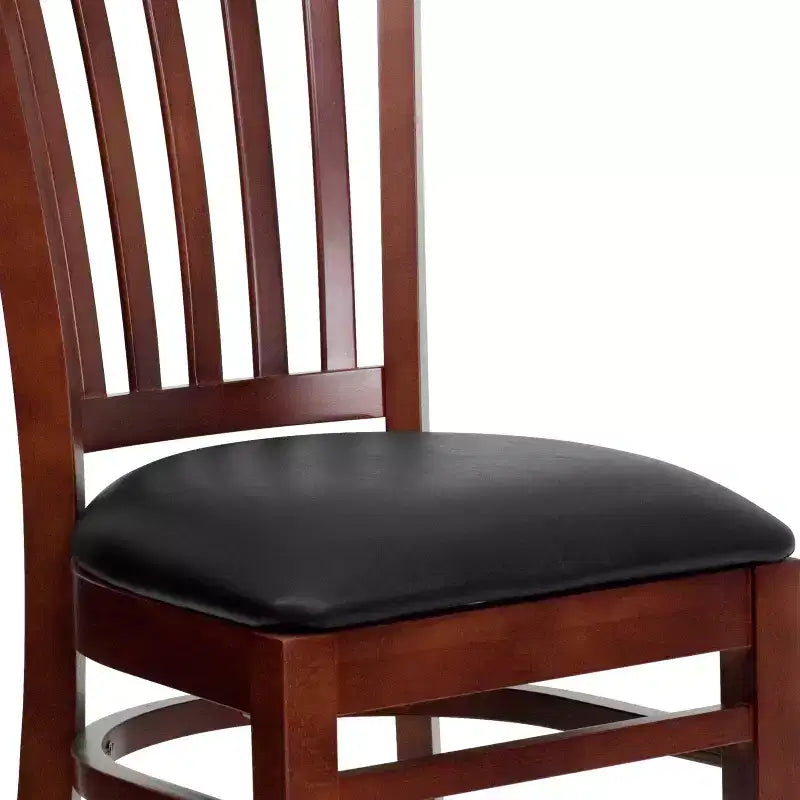Emma and Oliver Vertical Slat Back Wooden Restaurant Dining Chair