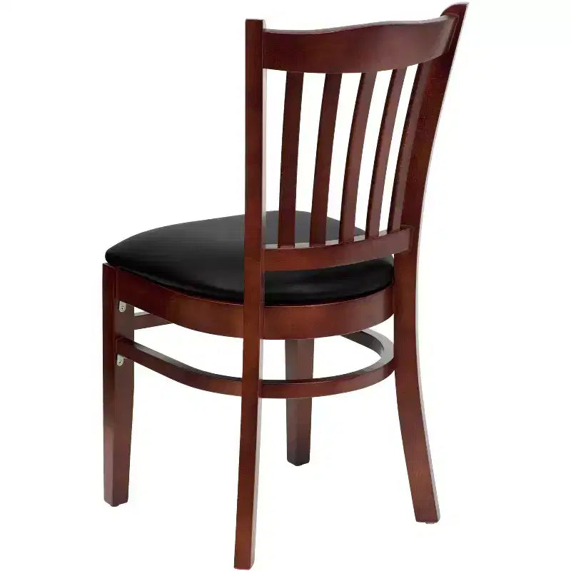Emma and Oliver Vertical Slat Back Wooden Restaurant Dining Chair
