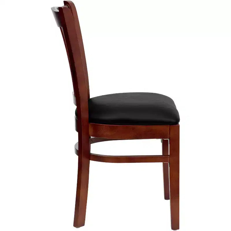 Emma and Oliver Vertical Slat Back Wooden Restaurant Dining Chair