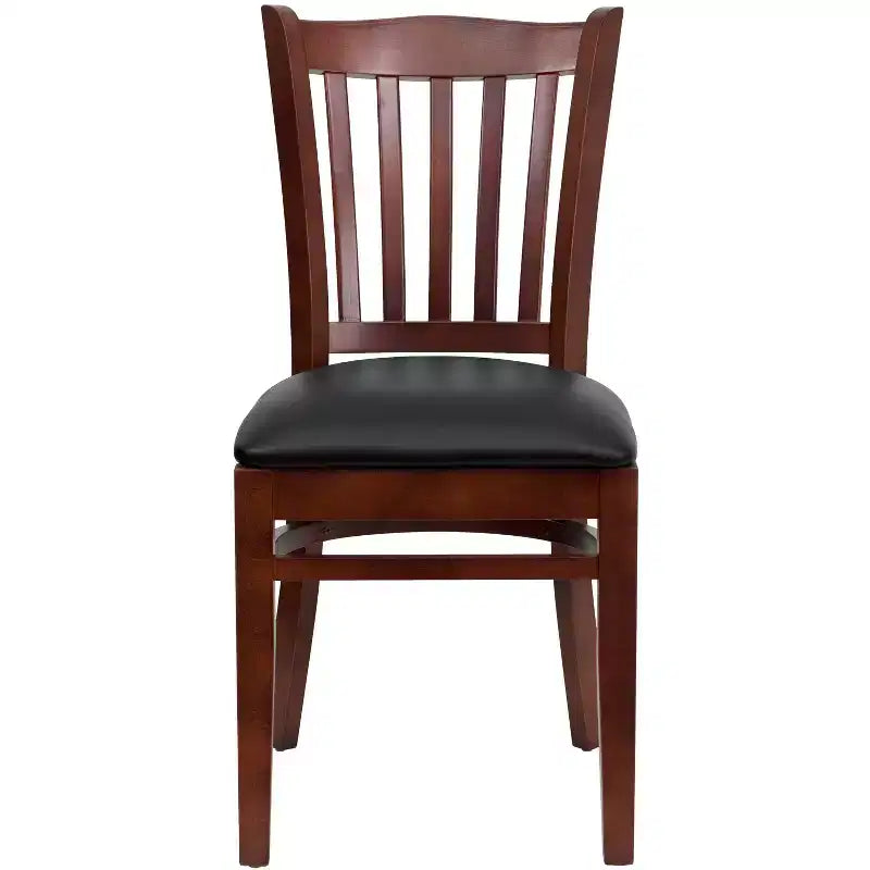 Emma and Oliver Vertical Slat Back Wooden Restaurant Dining Chair