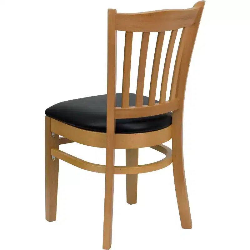 Emma and Oliver Vertical Slat Back Wooden Restaurant Dining Chair