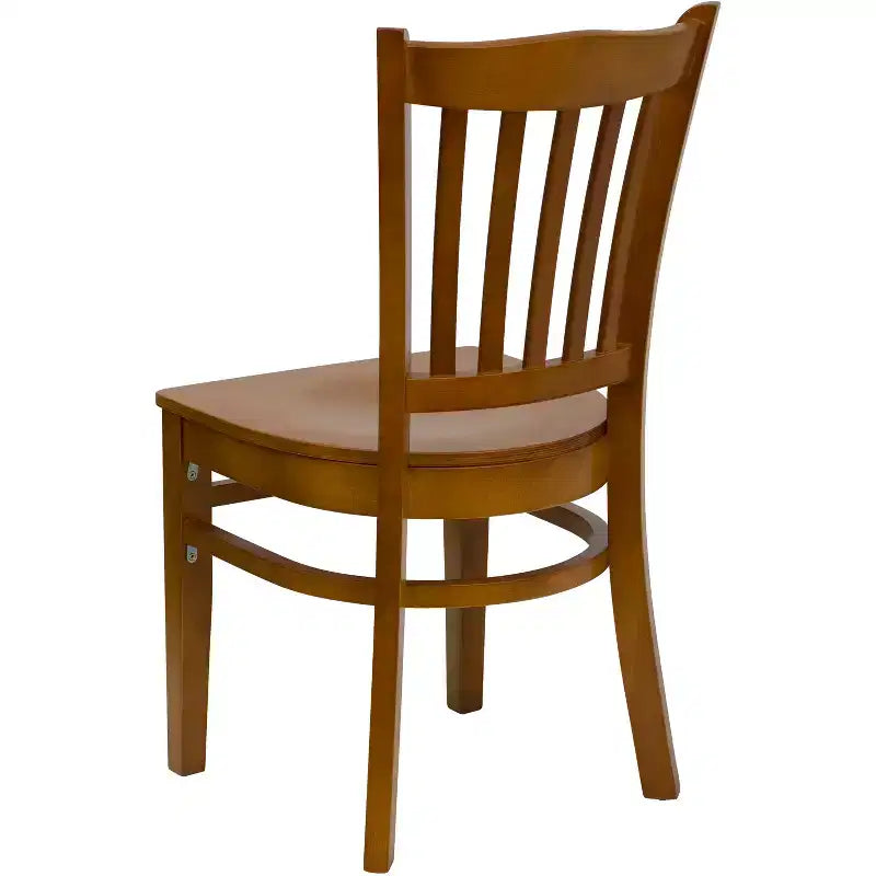 Emma and Oliver Vertical Slat Back Wooden Restaurant Dining Chair