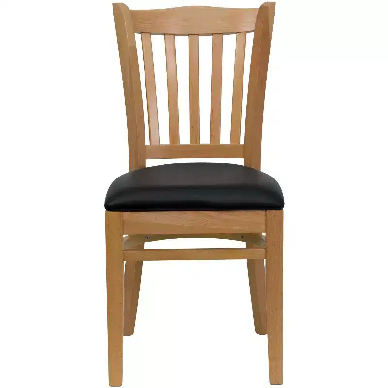 Emma and Oliver Vertical Slat Back Wooden Restaurant Dining Chair