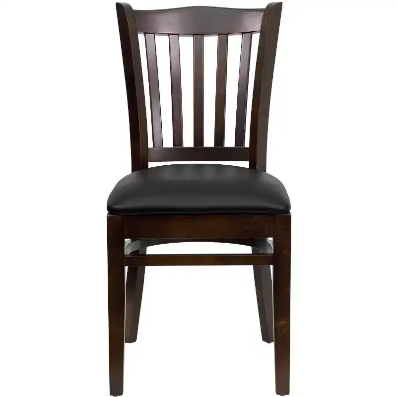 Emma and Oliver Vertical Slat Back Wooden Restaurant Dining Chair