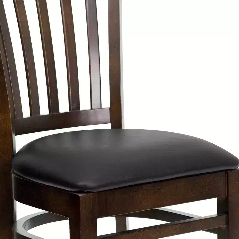 Emma and Oliver Vertical Slat Back Wooden Restaurant Dining Chair
