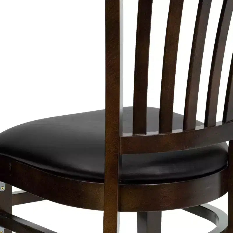 Emma and Oliver Vertical Slat Back Wooden Restaurant Dining Chair