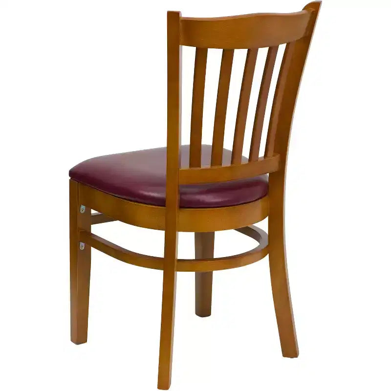 Emma and Oliver Vertical Slat Back Wooden Restaurant Dining Chair