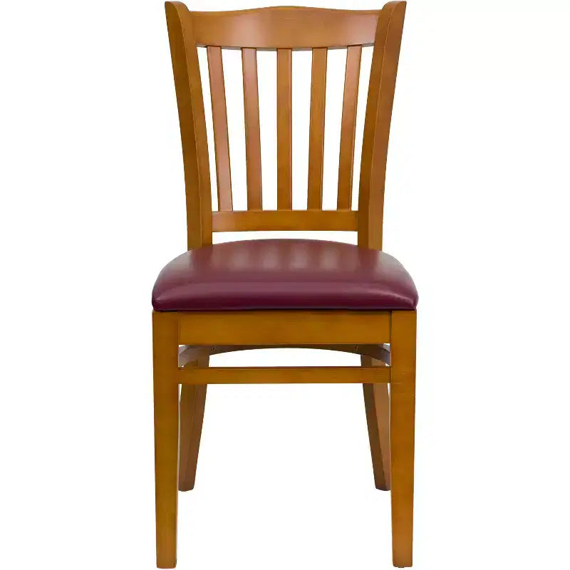 Emma and Oliver Vertical Slat Back Wooden Restaurant Dining Chair
