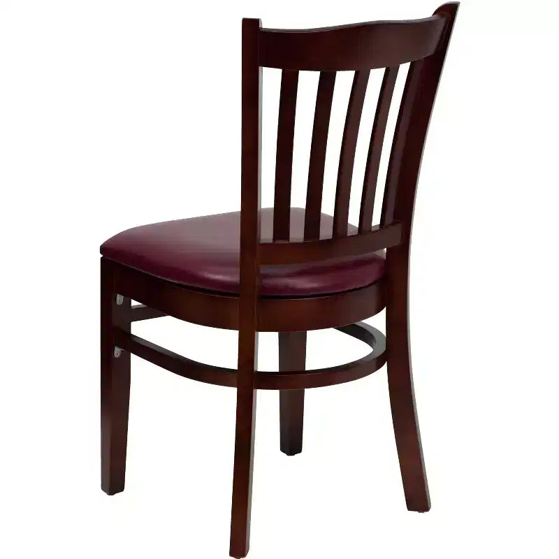 Emma and Oliver Vertical Slat Back Wooden Restaurant Dining Chair