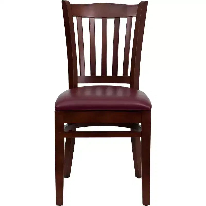 Emma and Oliver Vertical Slat Back Wooden Restaurant Dining Chair