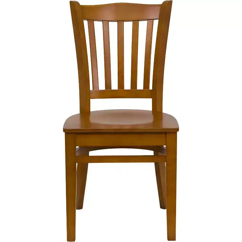 Emma and Oliver Vertical Slat Back Wooden Restaurant Dining Chair