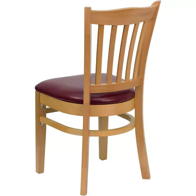 Emma and Oliver Vertical Slat Back Wooden Restaurant Dining Chair