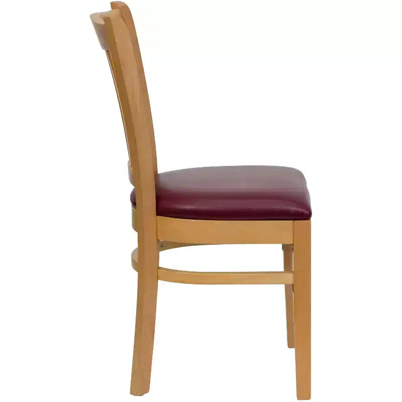 Emma and Oliver Vertical Slat Back Wooden Restaurant Dining Chair