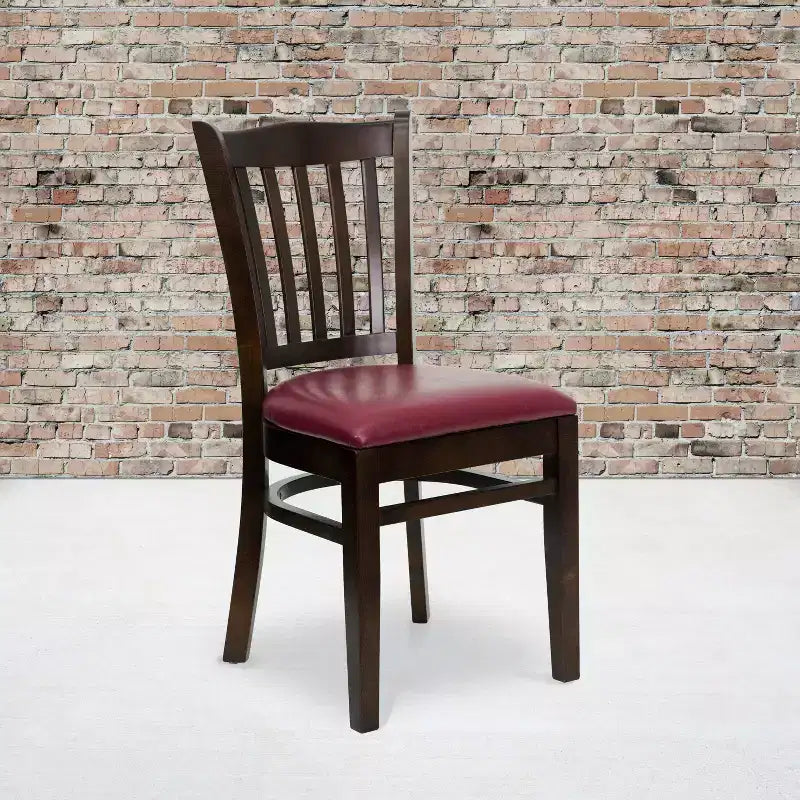 Emma and Oliver Vertical Slat Back Wooden Restaurant Dining Chair