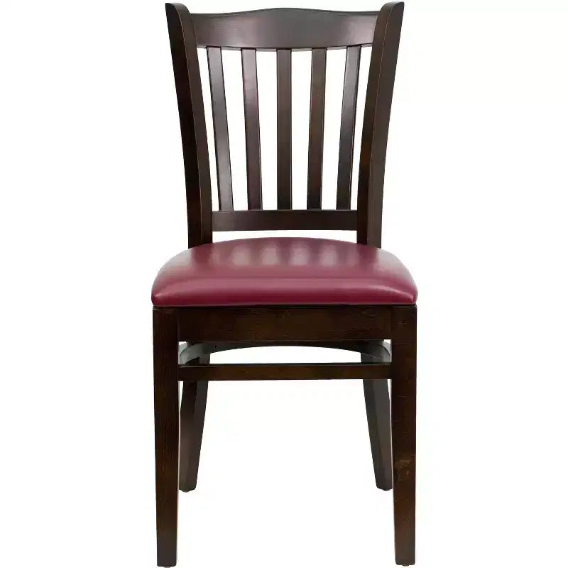 Emma and Oliver Vertical Slat Back Wooden Restaurant Dining Chair