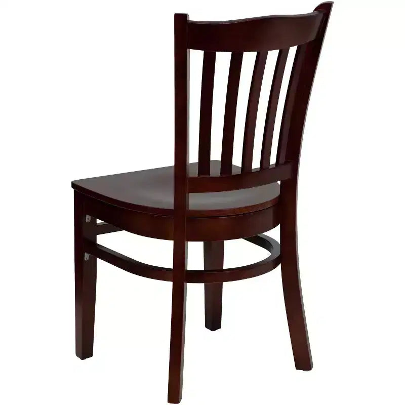 Emma and Oliver Vertical Slat Back Wooden Restaurant Dining Chair