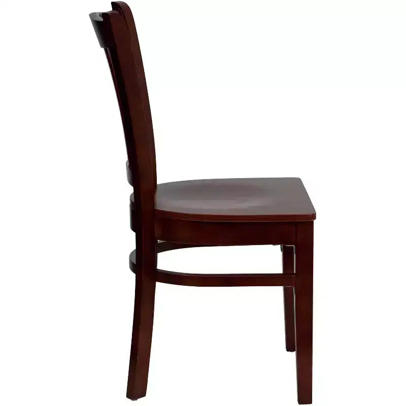 Emma and Oliver Vertical Slat Back Wooden Restaurant Dining Chair