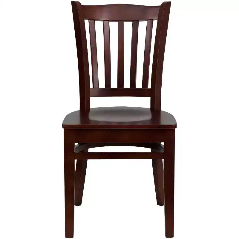 Emma and Oliver Vertical Slat Back Wooden Restaurant Dining Chair