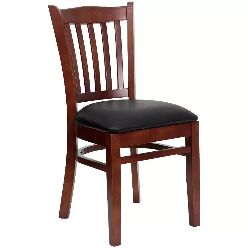 Emma and Oliver Vertical Slat Back Wooden Restaurant Dining Chair