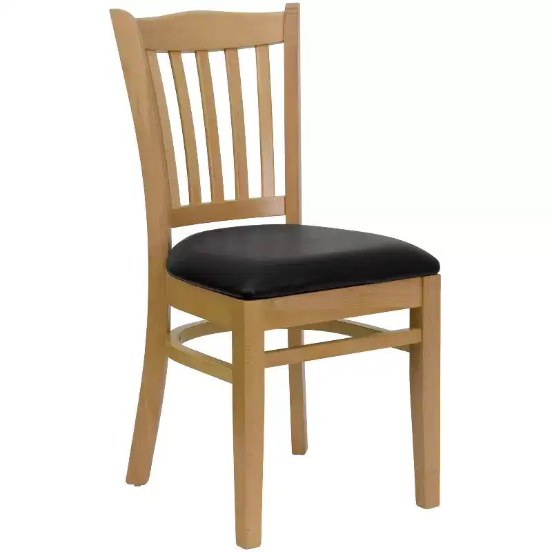 Emma and Oliver Vertical Slat Back Wooden Restaurant Dining Chair