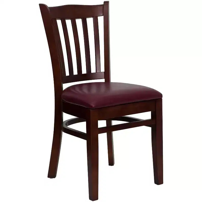 Emma and Oliver Vertical Slat Back Wooden Restaurant Dining Chair