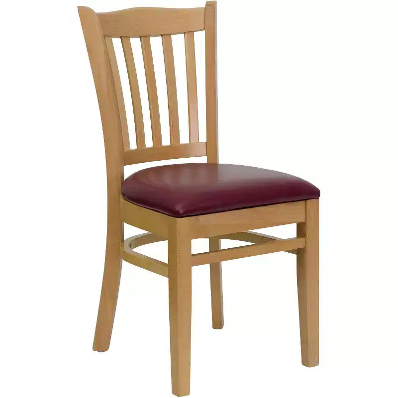 Emma and Oliver Vertical Slat Back Wooden Restaurant Dining Chair