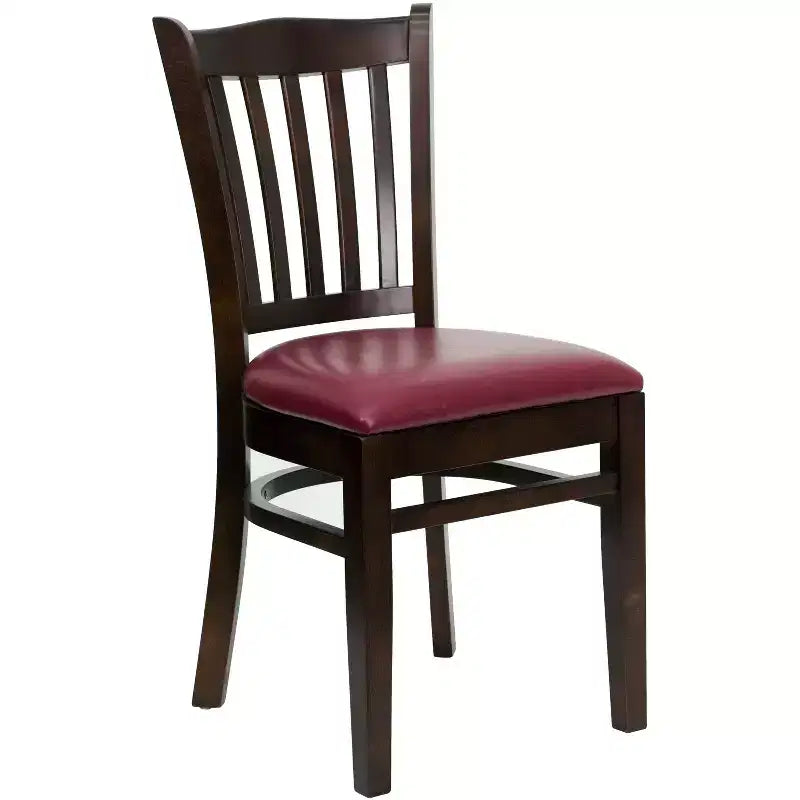 Emma and Oliver Vertical Slat Back Wooden Restaurant Dining Chair