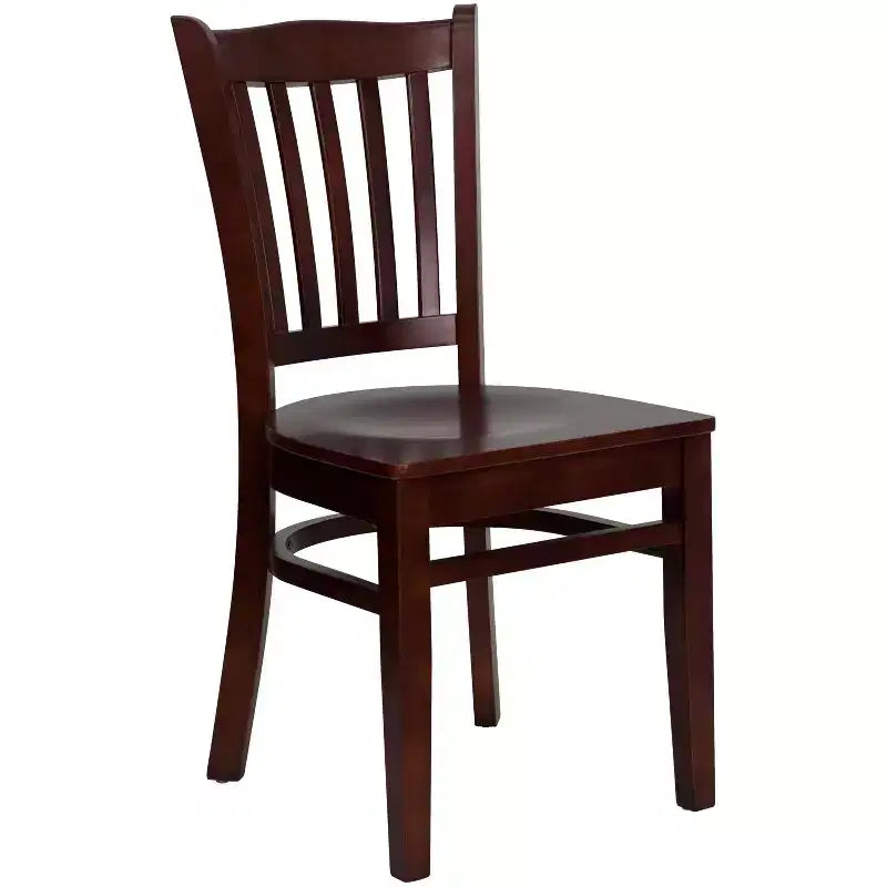 Emma and Oliver Vertical Slat Back Wooden Restaurant Dining Chair